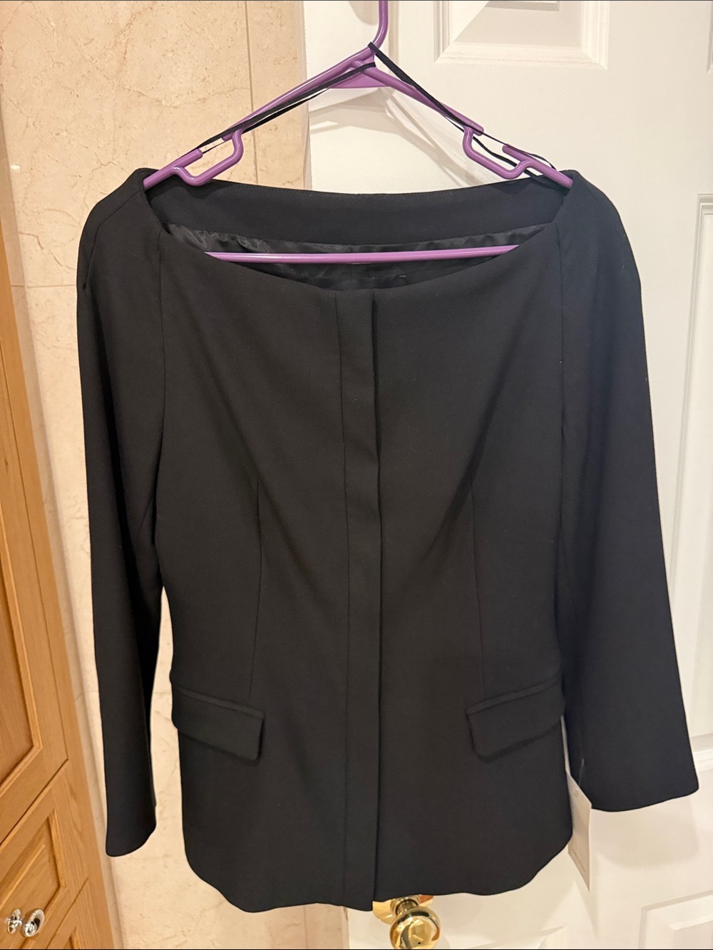 Zara Black Women's Boatneck Blazer Jacket